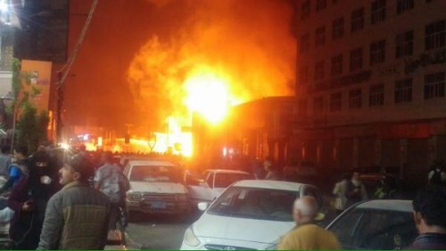 حريق هائل في أحد مستشفيات صنعاء