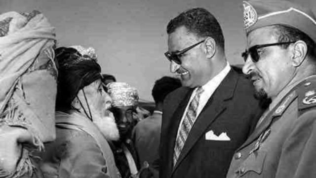الرئيس السلال مع الزعيم المصري عبدالناصر